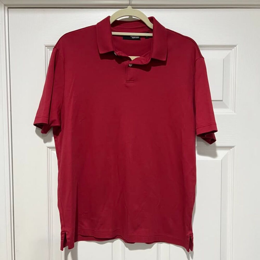 Murano Liquid Luxury Red 100% Cotton Short Sleeve Polo Shirt Size Medium
